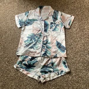 Shein Polyester Tropical Matching Pajamas Set
